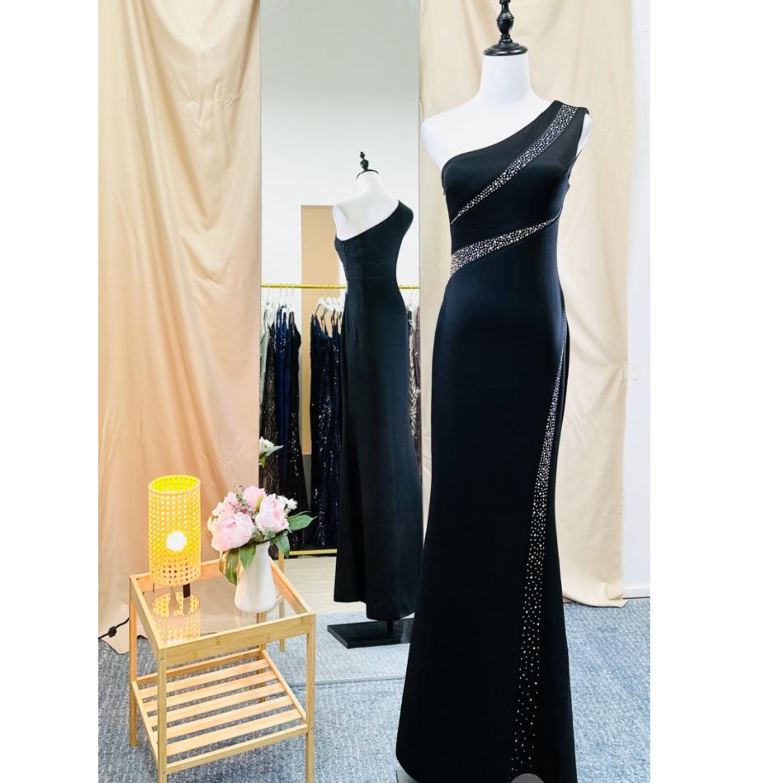 black gown